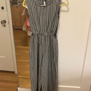 Zara Black and White Checkered Jumpsuit